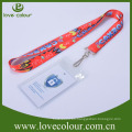 Correa de lanyard de transferencia de calor personalizada de impresión personalizada con el titular de la tarjeta